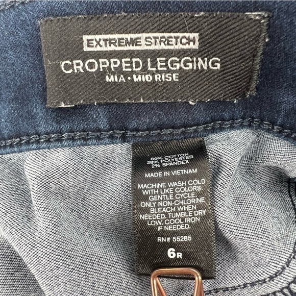 Express Blue Mid Rise Extremely Stretch Cropped Leggings Size 6 Women’s - Picture 4 of 5
